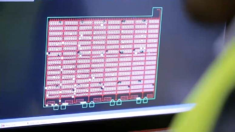 Layout / rack map on screen